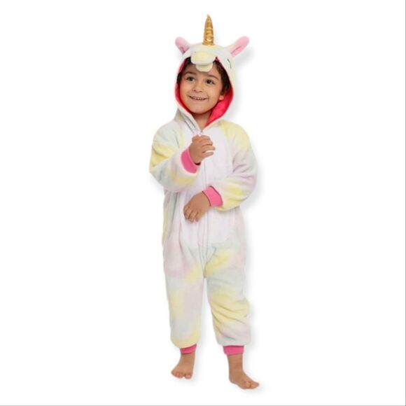 NWT Spooktacular Creations Unicorn Pajama Costume Plush Onesie 18- 24 Months - Picture 3 of 7